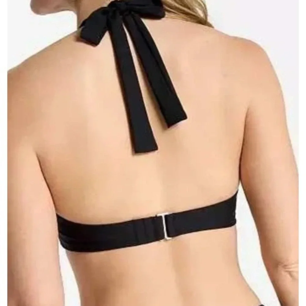 Calia Ubar‎ Halter Bikini Top Women's XL Pure Black NWT
